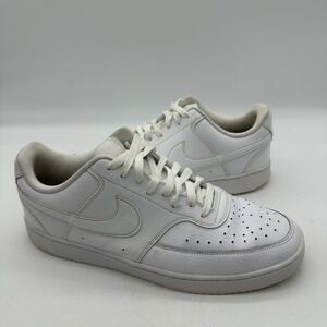 Nike CD5463-100 Mens Size 12 Shoes Court Vision Low Triple White Casual Sneakers